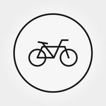 Bicycle. Universal Icon. Vector. Editable Thin line. Stock Illustration