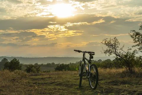 A bicycle on an unmaintained track Stock Photos