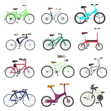 Bicycle vector bikers cycle biking transport with wheels and pedals illustration イラスト素材