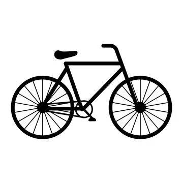 Bicycle vector black icon on white background Stock Illustration