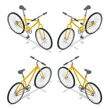 Bicycle Vector isometric illustration. New bicycle isolated on white background Stock Illustration