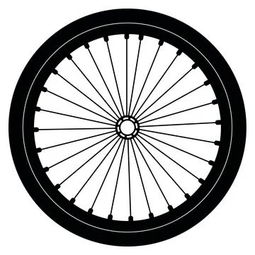 Bicycle vector wheel simple silhouette Stock Illustration
