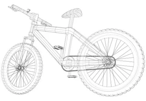 Bicycle. Vector wireframe concept. Tracing illustration of 3d. EPS 10 vector Stock Illustration