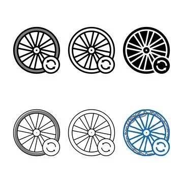 Bicycle wheel alignment color icon variety vector Stock Illustration