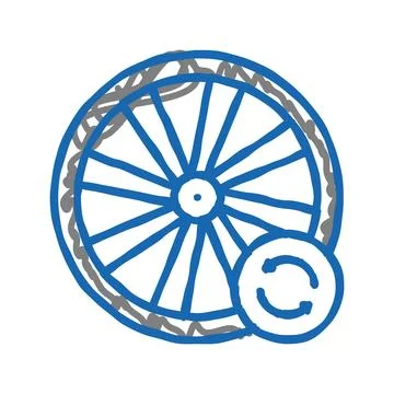 Bicycle wheel alignment icon doodle illustration Stock Illustration