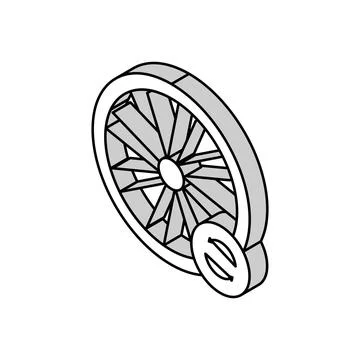 Bicycle wheel alignment isometric icon vector illustration Stock Illustration