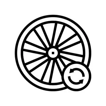 Bicycle wheel alignment line icon vector illustration Stock Illustration