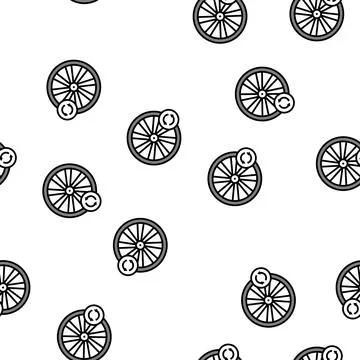 Bicycle wheel alignment vector seamless pattern Stock Illustration
