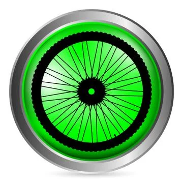 Bicycle wheel button Stock Illustration