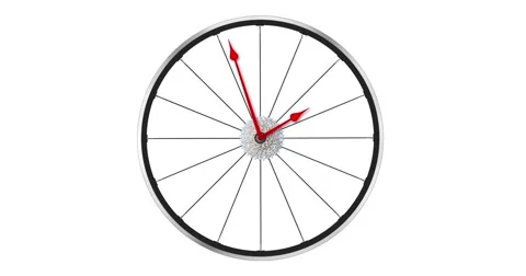 Bicycle Wheel Clock Racing. 動画素材 63080897