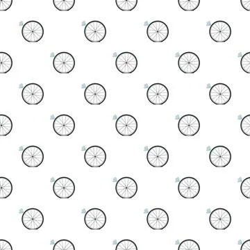 Bicycle wheel flat tire repeating seamless pattern background Illustrazione stock