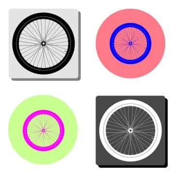 Bicycle Wheel. flat vector icon Stock Illustration