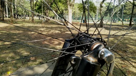 Bicycle wheel Stock Footage 92930987