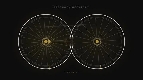 Bicycle Wheel Geometry Rotating Loop 4K Cycling Engineering Animation 動画素材 335666348