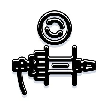Bicycle wheel hub icon with refresh symbol Stock Illustration
