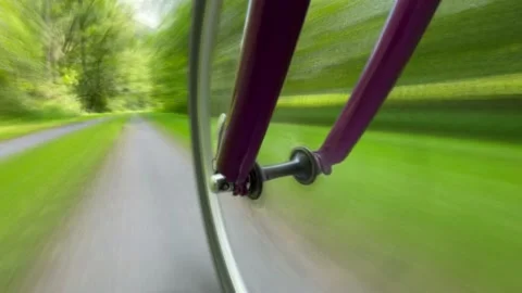 Bicycle Wheel Hyper-Lapse Close-Up Stock Footage 158334170