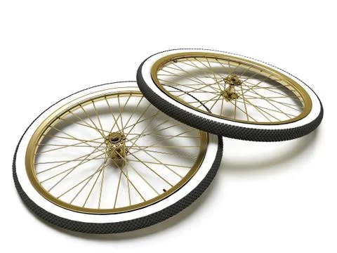 Bicycle wheel isolated on white Stock Illustration