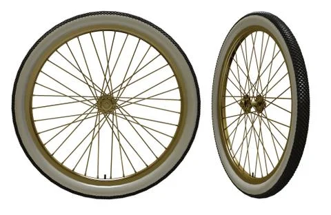 Bicycle wheel isolated on white Stock Illustration