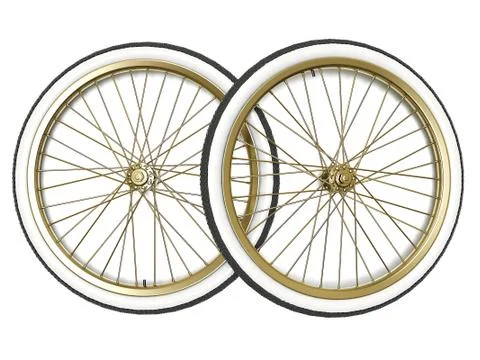 Bicycle wheel isolated on white Stock Illustration