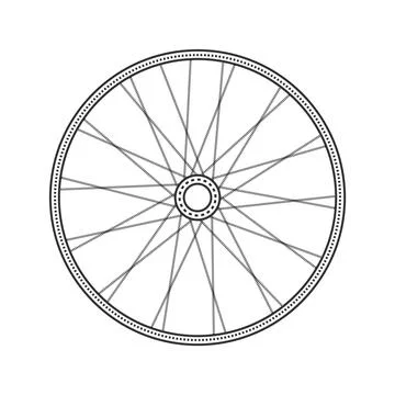 Bicycle wheel line art vector Illustration