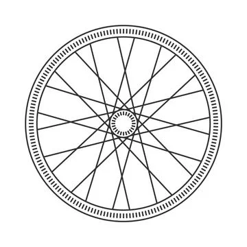 Bicycle Wheel Line Art Vector Ilustración de archivo