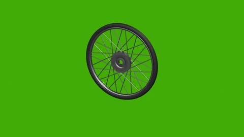 The bicycle wheel rotates on the green screen Stock Footage 279063561