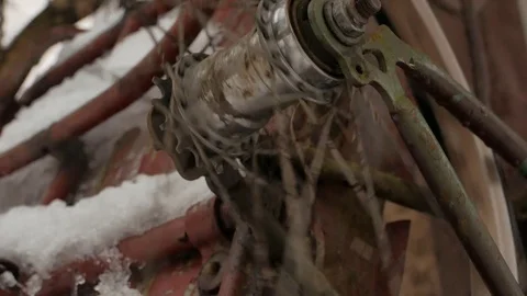 Bicycle wheel rotating Stock Footage 71762698