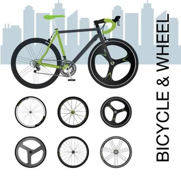 Bicycle wheel Set vector illustration Stock Illustration