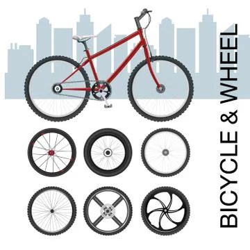 Bicycle wheel Set vector illustration Stock Illustration