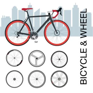 Bicycle wheel Set vector illustration Stock Illustration