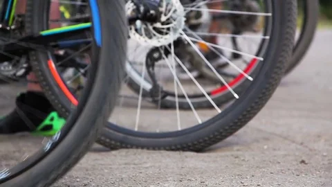 Bicycle wheel slip Stock Footage 76593529