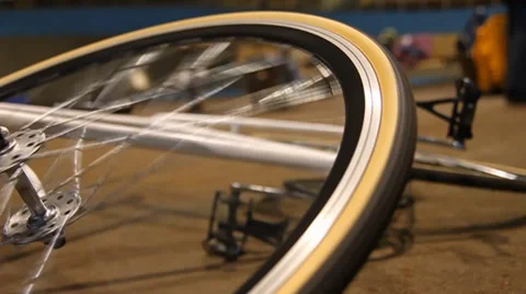 Bicycle Wheel Spinning, Close-Up Stock Footage 36778520