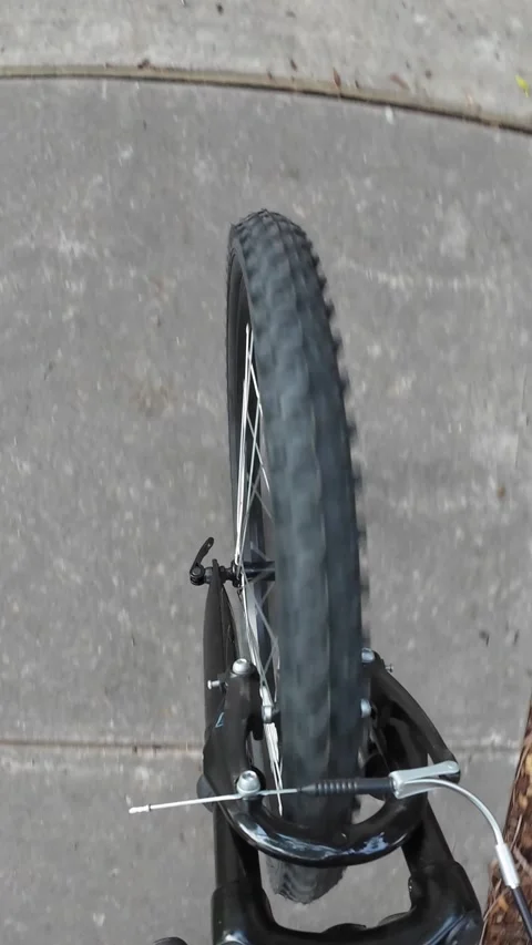 Bicycle wheel top down Stock Footage 311466671