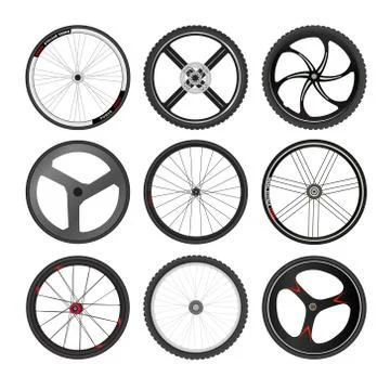 Bicycle Wheel vector set Illustrazione stock
