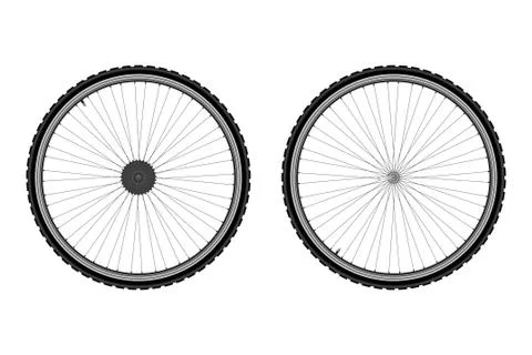 Bicycle wheel on a white background Stock Illustration