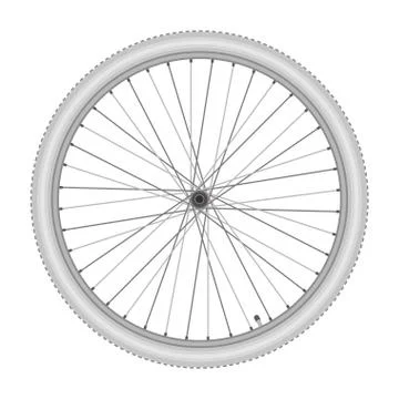 Bicycle wheel on white background vector illustration Stock Illustration