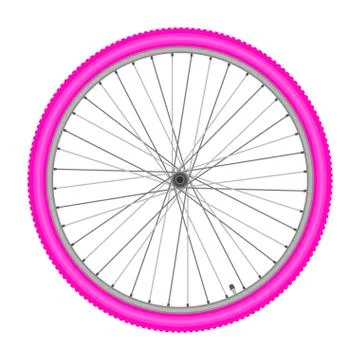 Bicycle wheel on white background vector illustration Stock Illustration