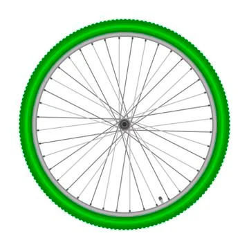 Bicycle wheel on white background vector illustration Stock Illustration