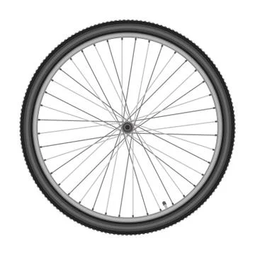 Bicycle wheel on white background vector illustration Stock Illustration
