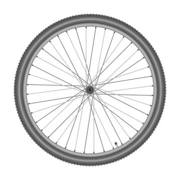 Bicycle wheel on white background vector illustration Stock Illustration