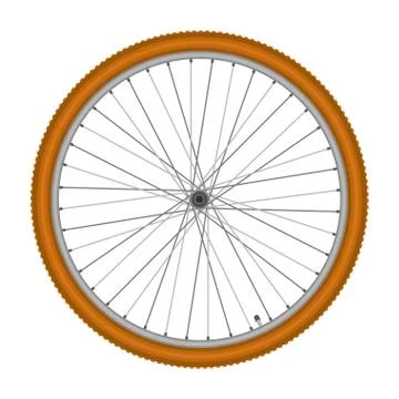 Bicycle wheel on white background vector illustration Stock Illustration