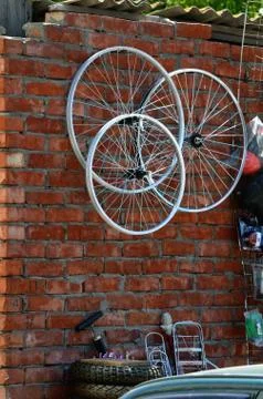 Bicycle wheels Stock Photos