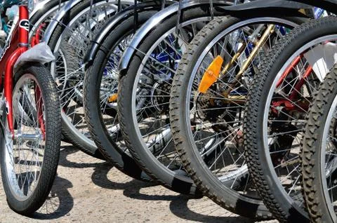 Bicycle wheels Stock Photos
