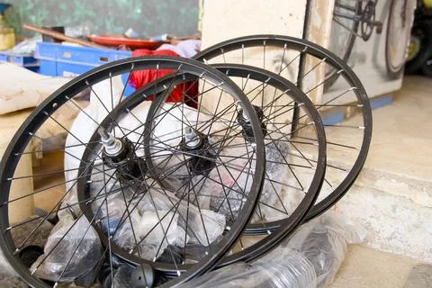 Bicycle Wheels Ready to Roll Stock Photos