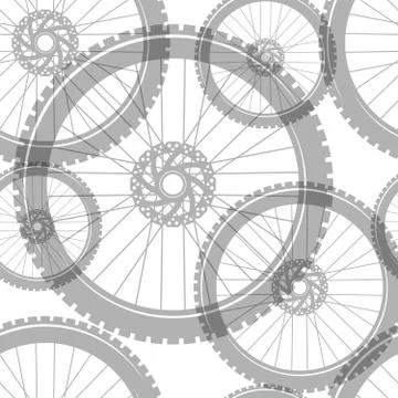 Bicycle wheels seamless texture. Illustration