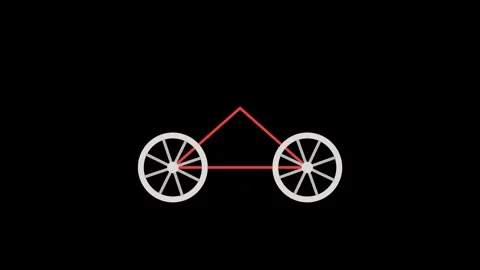 Bicycle wheels spinning on black background overlay 4K Видео 337062521