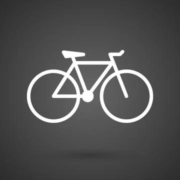 A bicycle    white icon on a dark  background Stock Illustration
