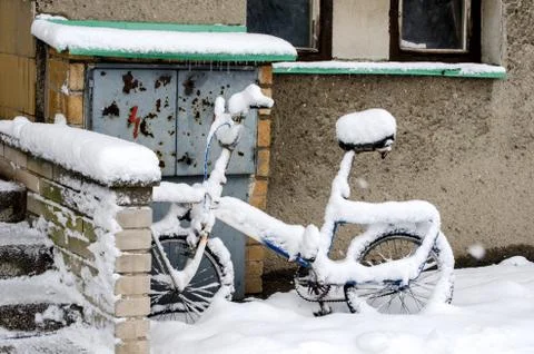 Bicycle in the winter, Stock Photos