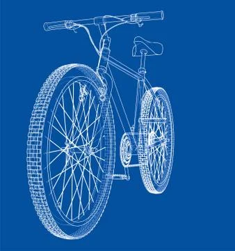 Bicycle. Wire-frame style. Vector Illustrazione stock
