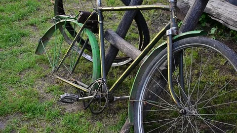 Bicycle without wheels Stock Footage 112918378